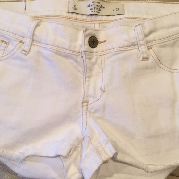 Abercrombie & Fitch Cream Denim Shorts - Picture 3 of 6